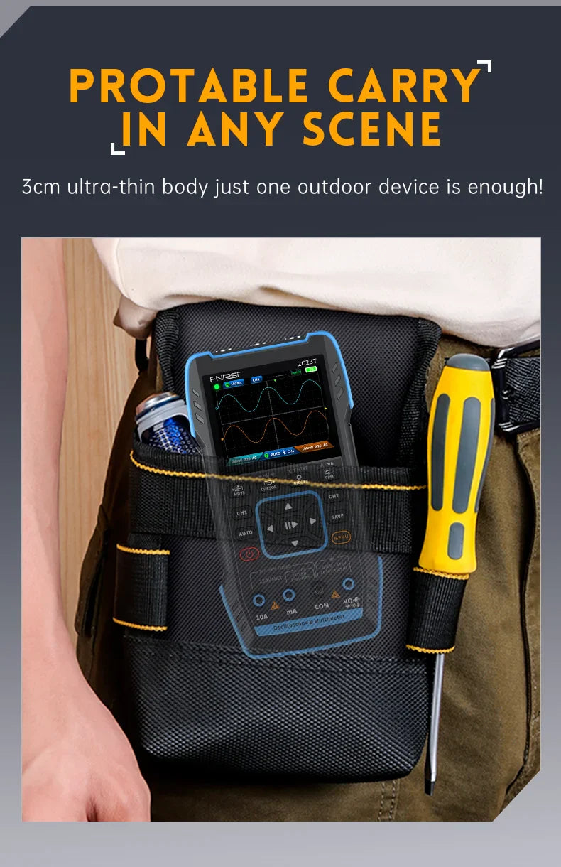 2C23T 3IN1 Dual Channel Digital Oscilloscope Multimeter + Function Signal Generator