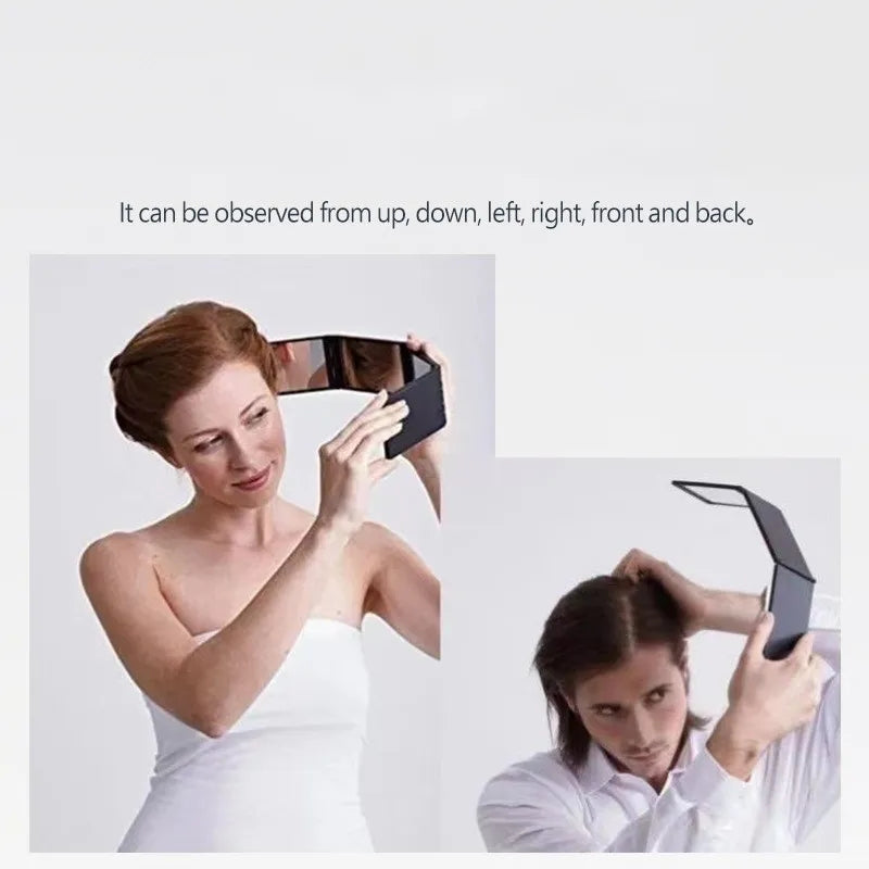4 Panel Expandable Mirror,360 Degree Foldable Makeup Mirror Multifunction Portable for Hair Cuting,Styling,Grooming