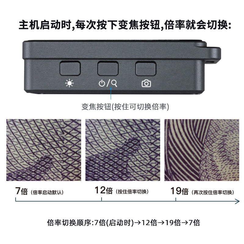 Anyty Mini Pocket Electronic Microscope Purple White Double Light