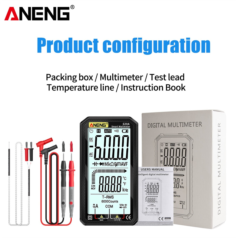 ANENG 620A Digital Smart Multimeter 6000 Counts True RMS Auto