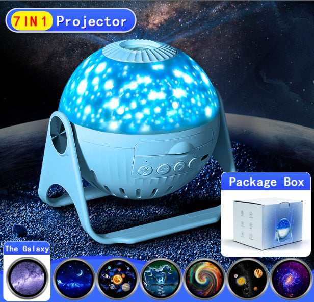 Atmosphere LED Star Projector Night Light 7 in 1 Planetarium Projection Galaxy Starry Sky Projector Lamp Rotating