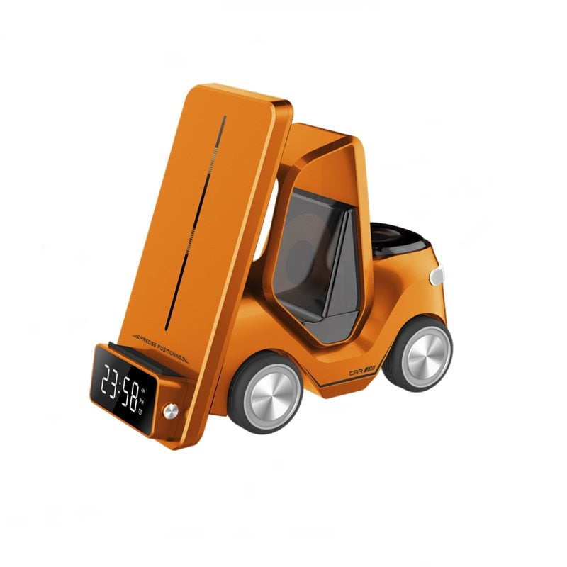 Alarm Clock Wireless Charger Station For Apple Watch Airpods Pro Car/Truck Design Night Light Charging Station For Iphone 11 12 13 14