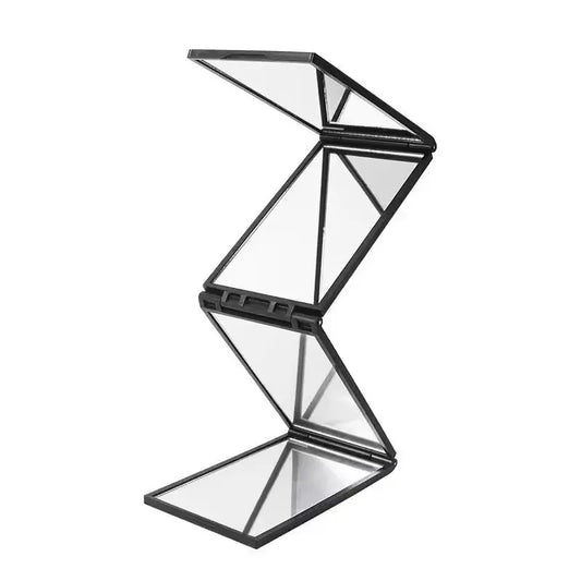 Portable Folding Mirror 4 Way Mirror Exquisite for Travel for Self Hair Cutting Makeup Mirror Cosmetics Decorative Mirrors