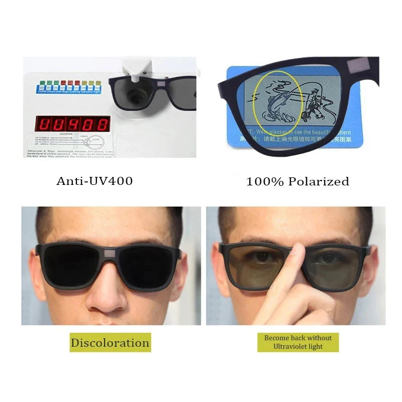 0.1-second Intelligent Photosensitive/Photochromic Color-changing Polarized Sunglasses