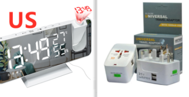 AuraProject™ - Despertador Projetor 3-em-1 com Rádio FM & Espelho HD